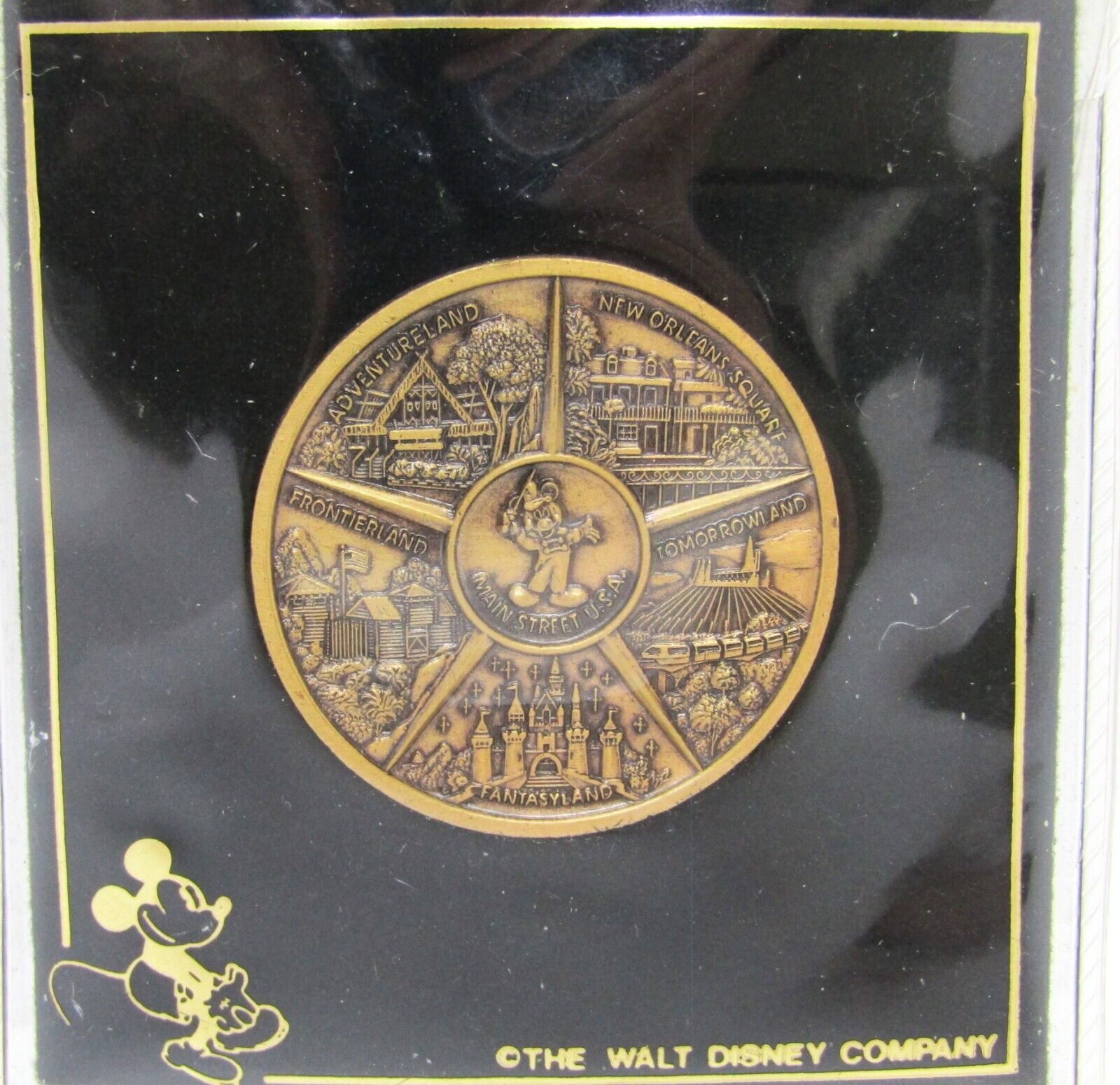 Vintage Disneyland Coin 5 Lands & Main Street USA. Beautiful Bronze Medallion