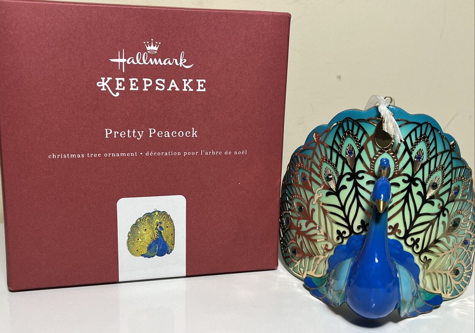 Hallmark Keepsake Ornament 2016 Pretty Peacock Porcelain Metal Beauty of Birds