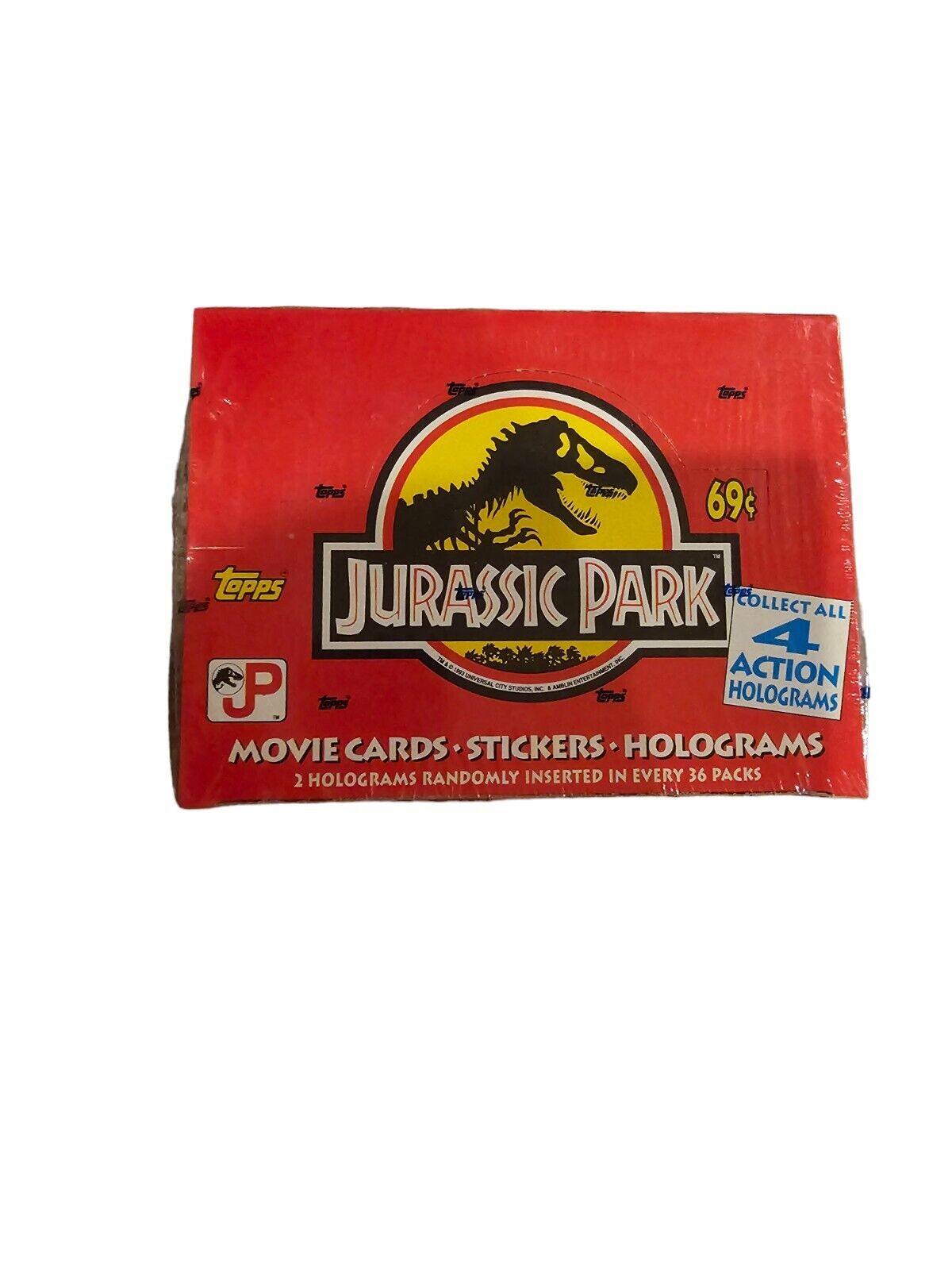1992 Topps Jurassic Park Trading Cards Sealed Box Holograms 36 Packs