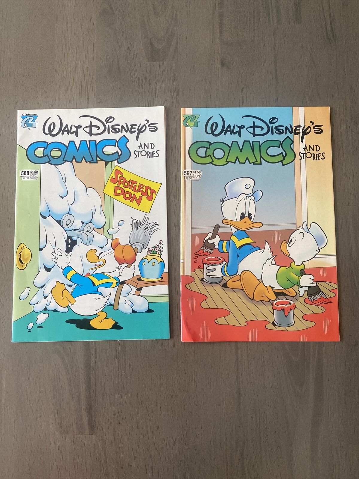 Vintage 1990s Gladstone Walt Disney's Comics & Stories - Lot of 2 - #588, 597