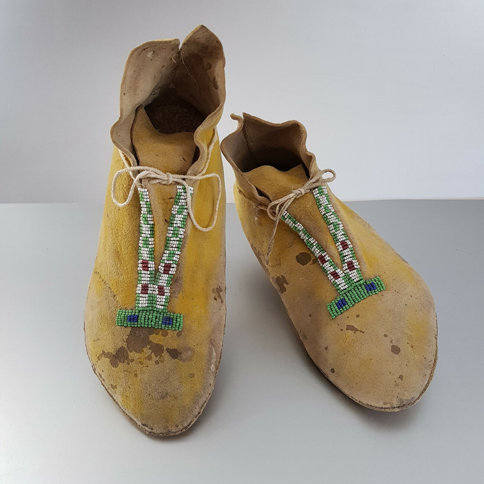 Antique Southern Plains (Apache) Beaded Moccasins, ca. 1880s-1890s. Published.