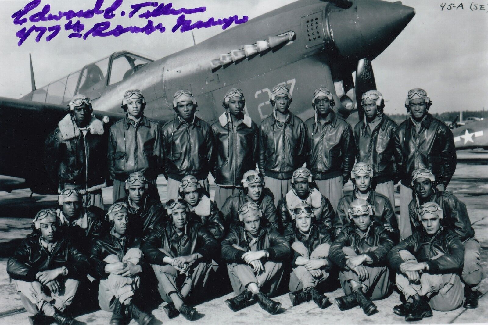 Edward Tillman Signed Autograph 4x6 Photo WWII Tuskegee Airmen 447th Bombardier