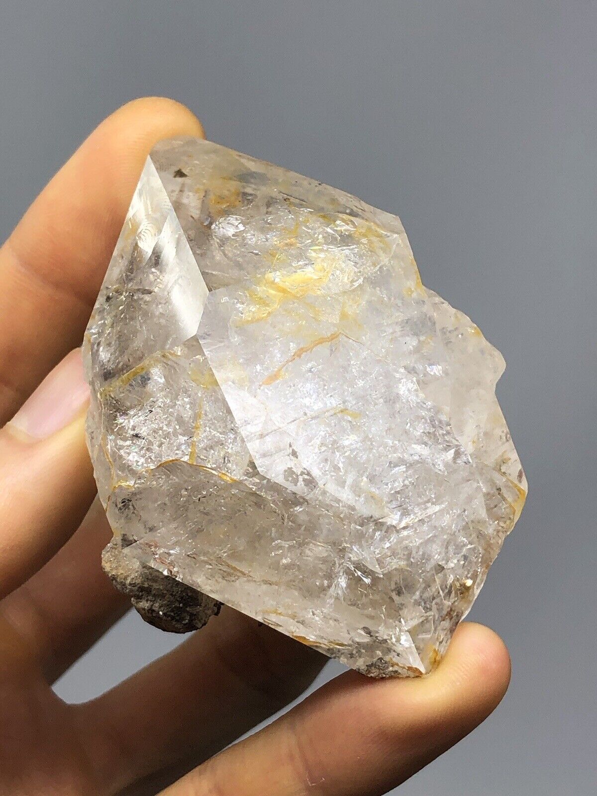 Golden Herkimer Diamond Quartz + Druzy 5.3oz Large raw Healer Rainbows N38