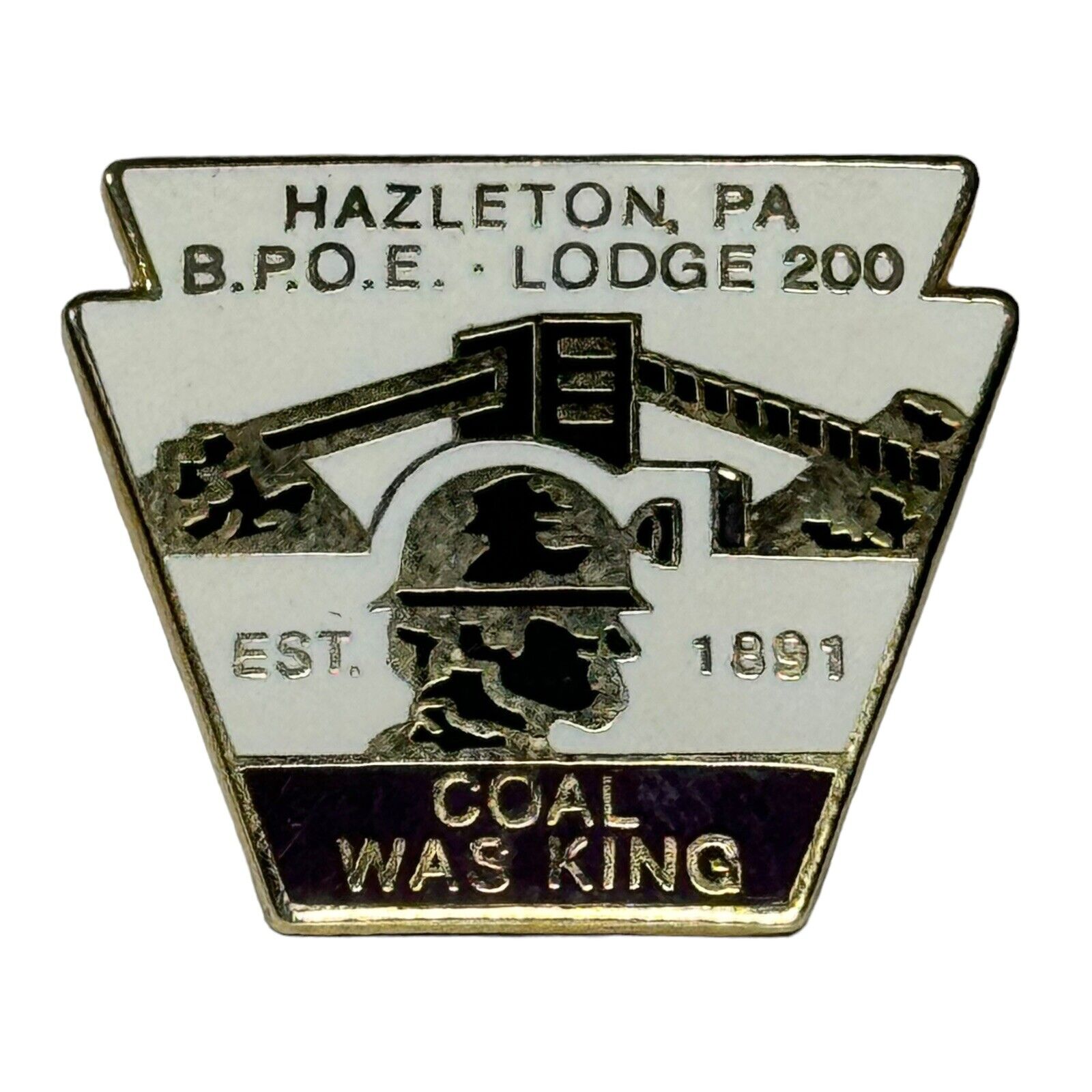 Vintage “Coal Was King” Mining Hazleton Pennsylvania B.P.O.E. Lodge Lapel Pin