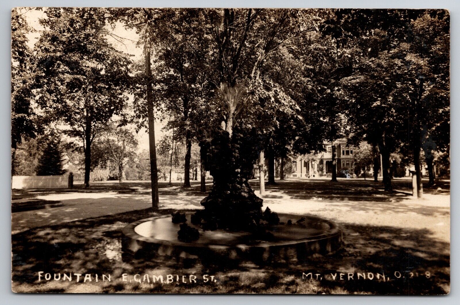 Fountain East Gambier Street Mount Vernon Ohio 1908 Real Photo RPPC