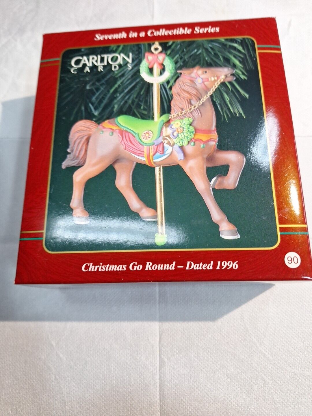 Carlton Christmas Go Round Carousel ornaments Dated 1996 RARE VINAGE DV112