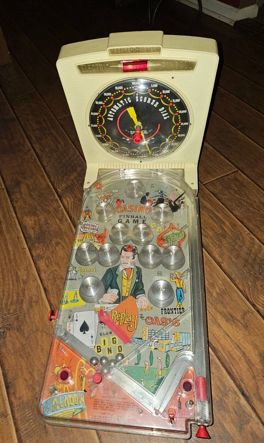 Vintage MARX Casino Tabletop Pinball Game Battery Op Toy 27\