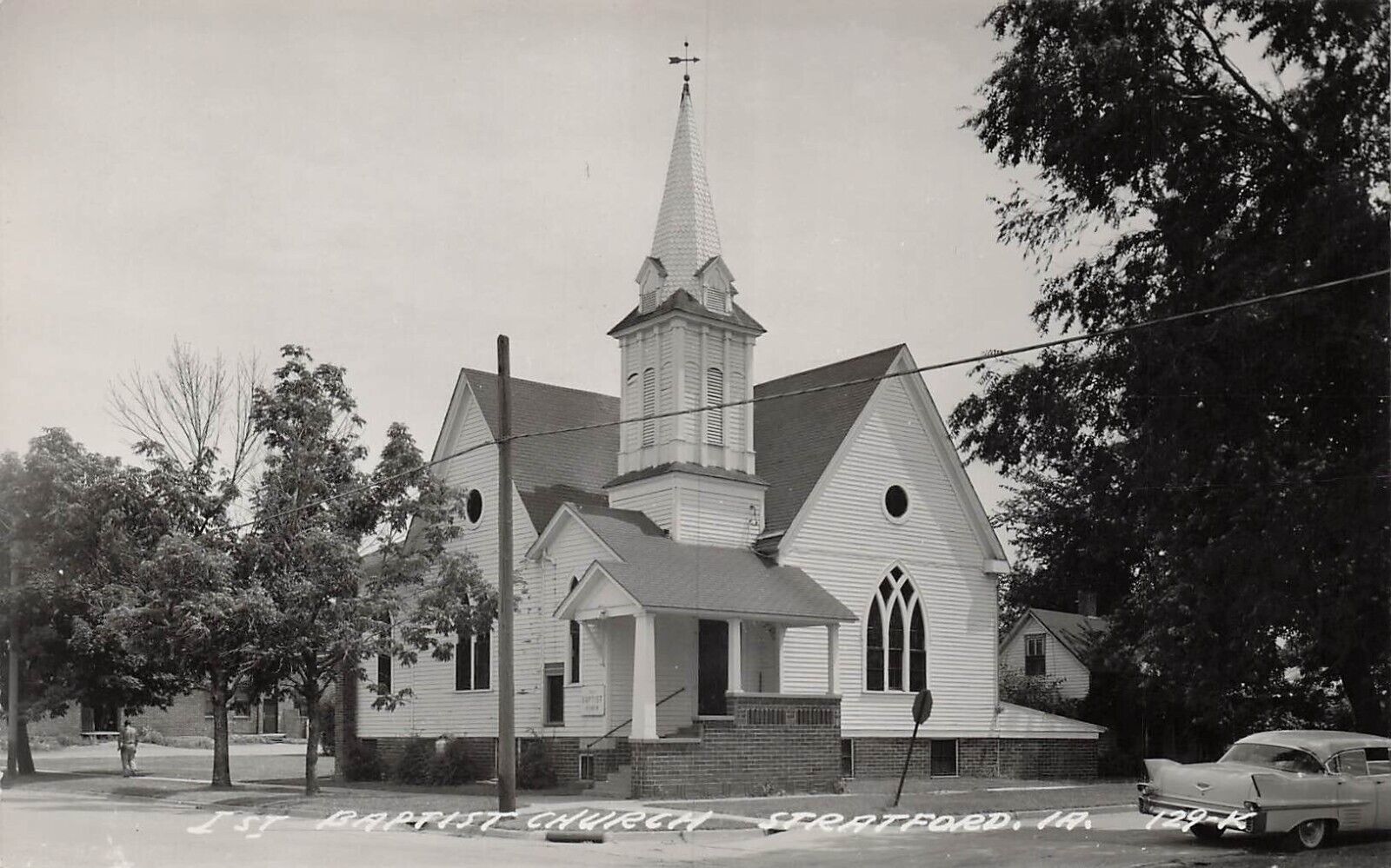 RPPC Stratford Iowa First Baptist Church Hamilton County Photo Postcard E47